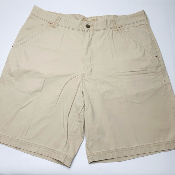 Indigo Palms Denim Company Mens Light Khaki Shorts Soft Material Zig Zag Sz 40 - Picture 11 of 13